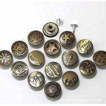 Vintage Metal Material Silver Alloy Denim Jeans Button For Clothes and Rivet